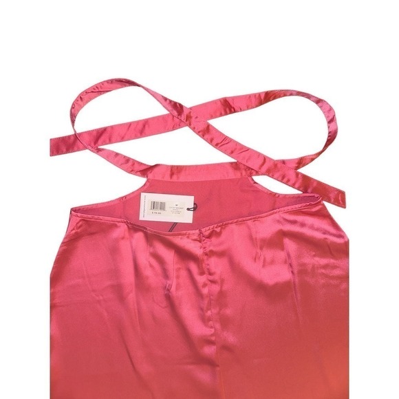 Revolve WeWoreWhat Women's Cut Out Midi Skirt Satin Charmeuse Hot Pink Sz M NWT - Picture 6 of 9